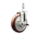 Service Caster 5 Inch 316SS Maroon Polyurethane Swivel 3/8 Inch Threaded Stem Caster with Brake SS316TS20S514-PPUB-MRN-TLB-381615 - alternate 1